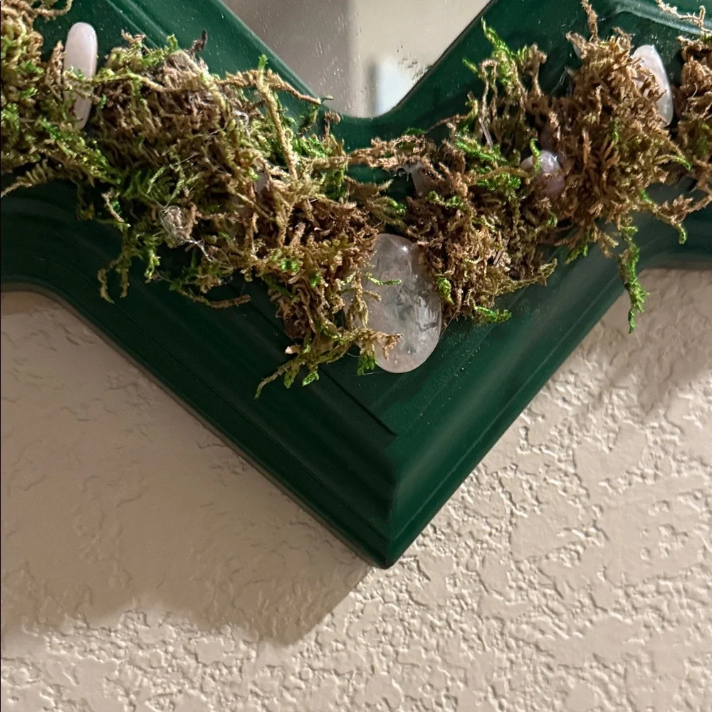 Elegant Green Floral Wall Mirror